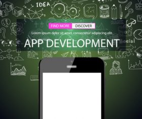 Sketch concept app development information vector