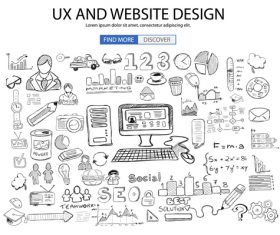 Sketch concept website design information background vector