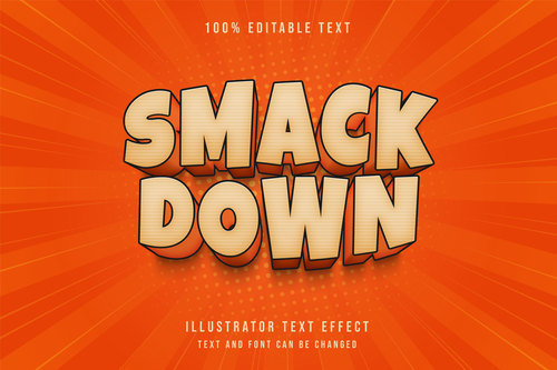 Smack down 3d editable text vector