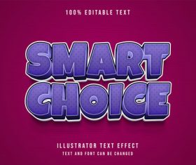 Smart choice editable font effect text vector