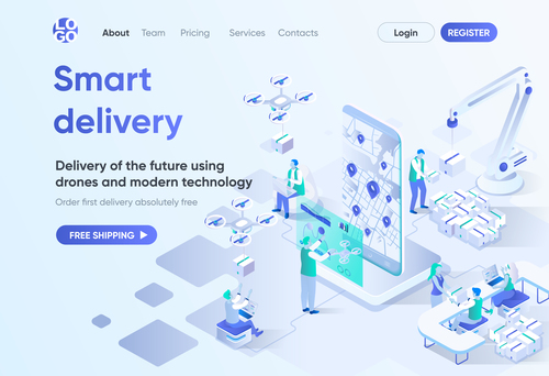 Smart delivery concept vector