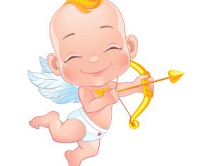 Smiling cupid icon vector