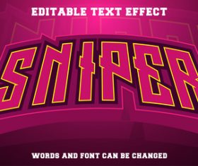 Sniper text style effect vector