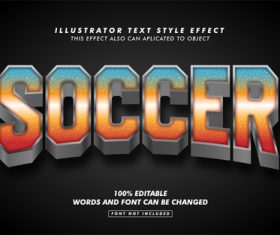 Soccer illustrator text style effect vector