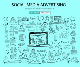 Social media advertising background information vector