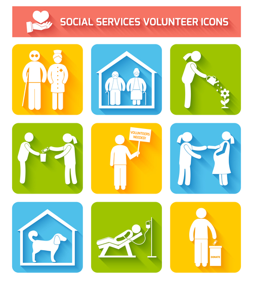 Social services volunteer icon vector