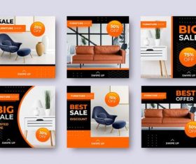 Sofa promotional flyer vector