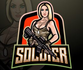 Soldier game mascot design vector