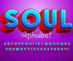 Soul and alphabet illustrator text style effect vector
