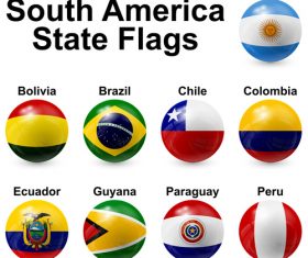 South america state flags vector