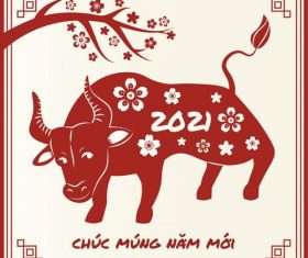 Southeast Asian style new year greeting card vector