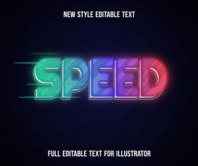 Speed text style effect vector