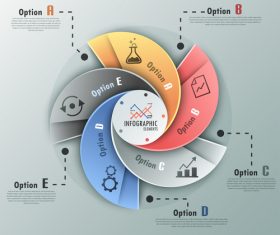 Spiral infographic template vector