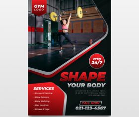 Sport poster with photo vector