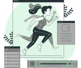 Sport posture cartoon illustration vector
