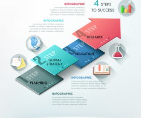 Step global strategy templates of Infographics vector