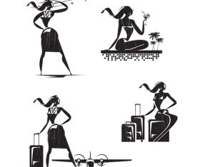 Stewardess silhouette vector