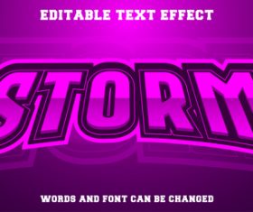 Storm text style effect vector