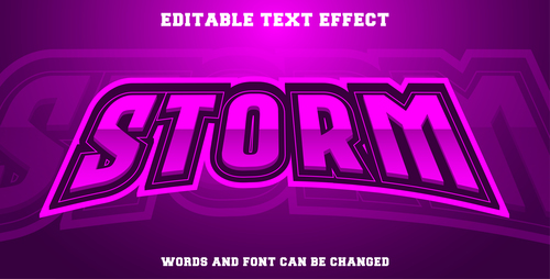 Storm text style effect vector
