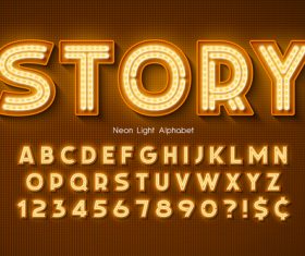 Story and alphabet illustrator text style effect vector