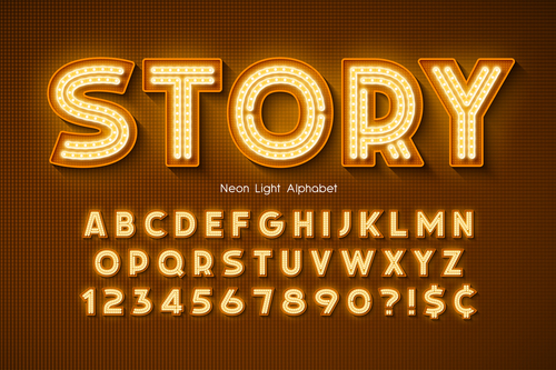 Story and alphabet illustrator text style effect vector