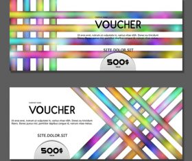 Striped background gift card voucher vector