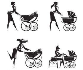 Stroller silhouette vector