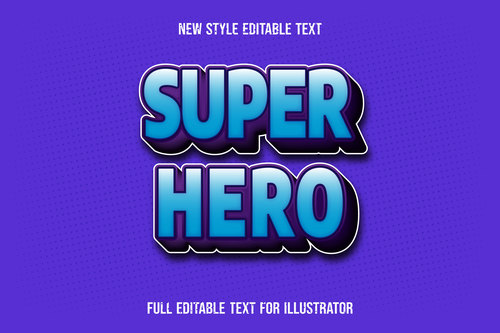 Super hero text style effect vector