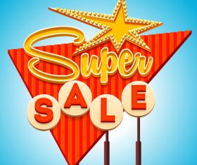Super sale billboard vector