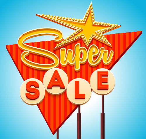 Super sale billboard vector