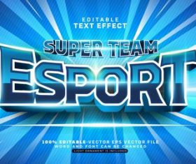 Super team esport text effect vector