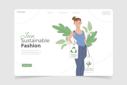 Sustainable fashion illustration vector