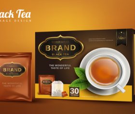 Tea packaging box vector