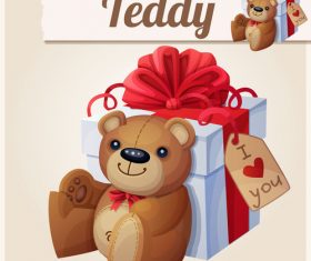 Teddy toy gift vector