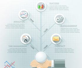 Templates of Infographics time management vector