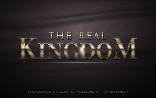 The real kingdom 3d editable text vector