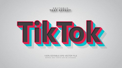 Til tok editable font effect text vector