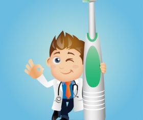 Tooth brushing is important cartoon vector