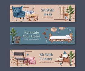 Top quality furniture sale flyer vector