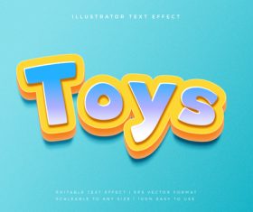 Toys 3d editable text vector