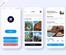 Travel hotel booking app vector