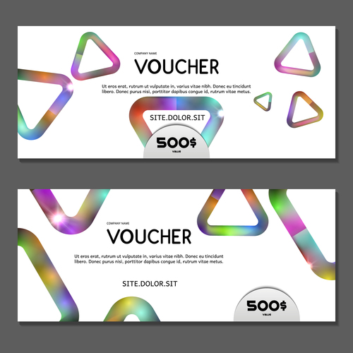 Triangle background gift card voucher vector