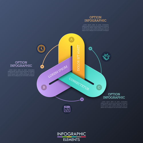 Triangle infographics options vector
