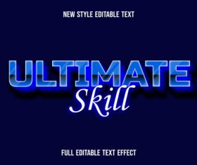 Ultimate skill new style editable text vector
