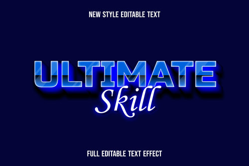 Ultimate skill new style editable text vector
