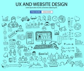 Ux and webaite design sketch concept vector