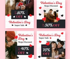 Valentines Day Holiday Sale Banner Vector