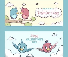 Valentines Day cartoon banner vector