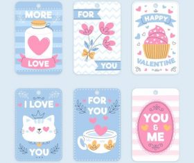Valentine’s Day design collection romantic stickers vector