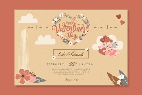 Valentines Day postcard vector